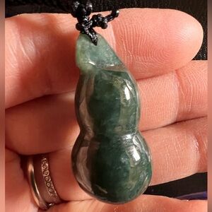 Certified antique jadeite lucky pendant